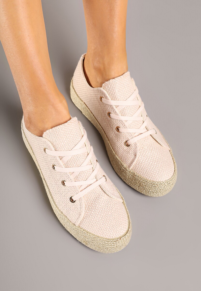 Różowe Trampki Ozdobione Plecionką Filatera