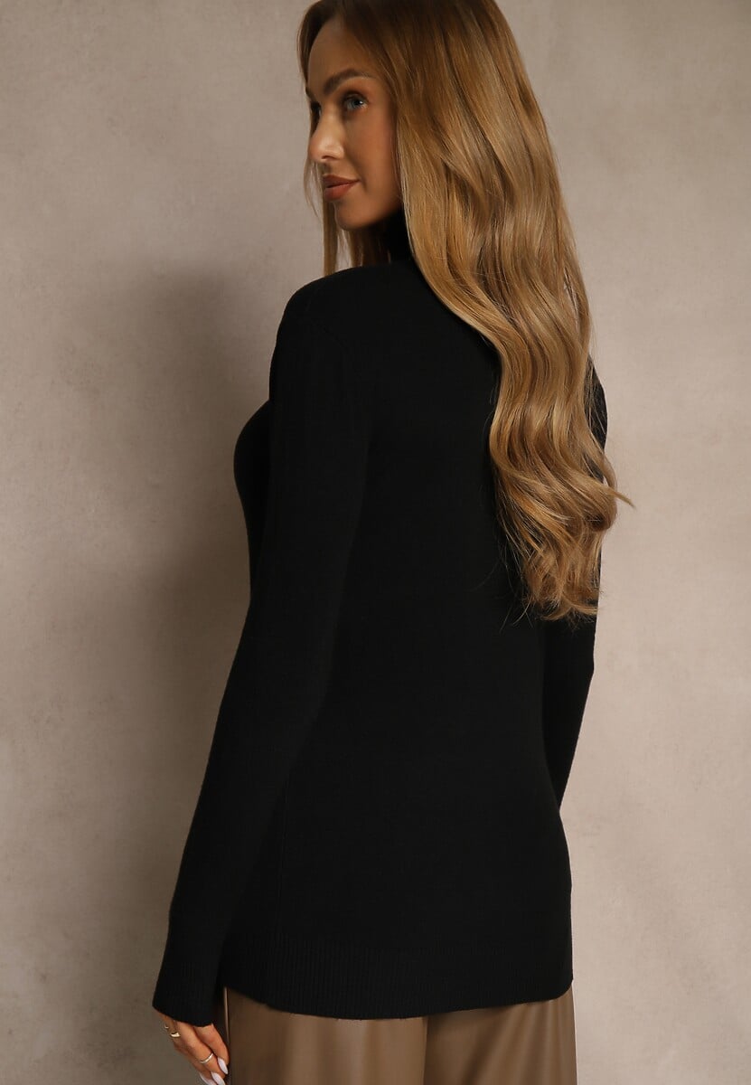 Czarny Golf z Bawełną w Klasycznym Stylu Reiredia