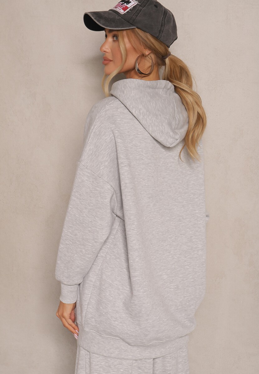 Jasnoszara Bluza z Kapturem Foss