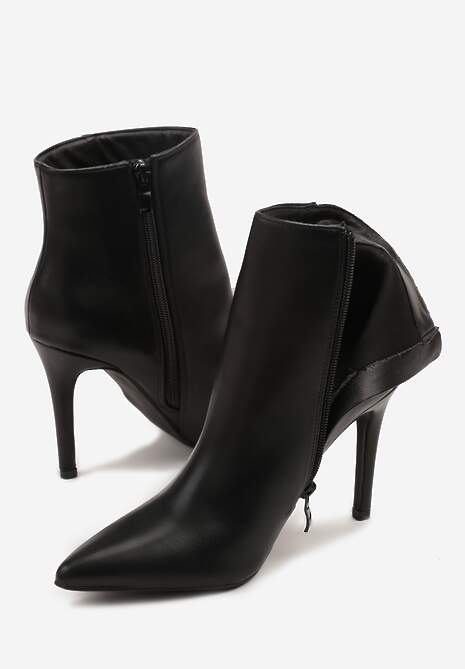 Czarne Botki na Szpilce Vices w Klasycznym Stylu Nurivie
