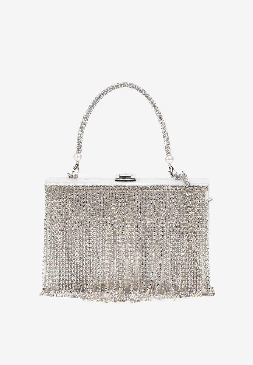 Szampańska Torebka Wieczorowa Vices z Łańcuszkiem i Rączką Zdobiona Cyrkoniami Amonne