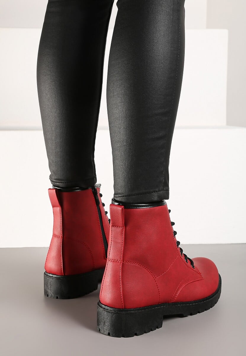 Bordowe Botki Baines