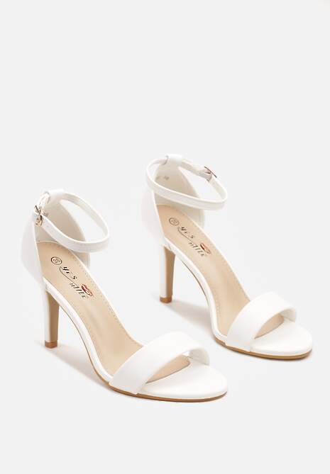 Białe Klasyczne Sandały na Szpilce Tatanira