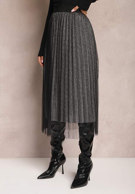 Czarno-Srebrna Spódnica Voloelle