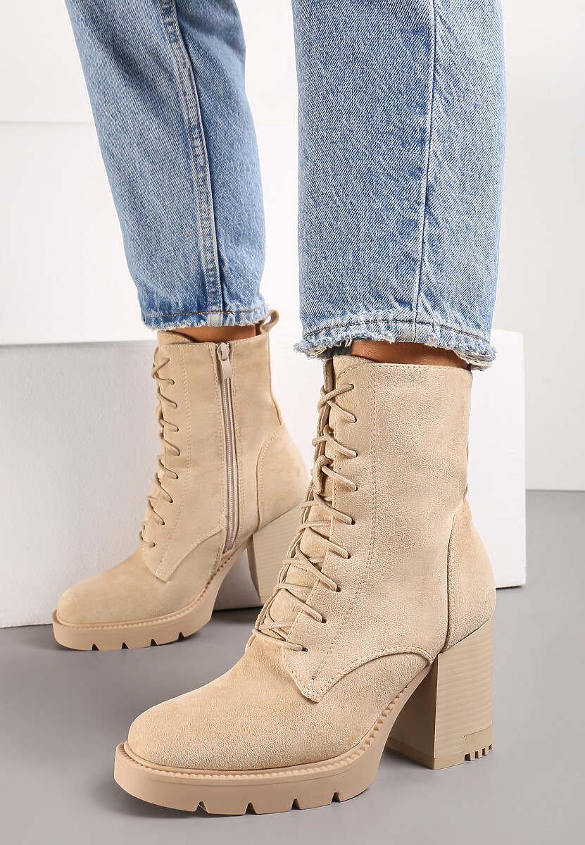 Beżowe Botki Edme