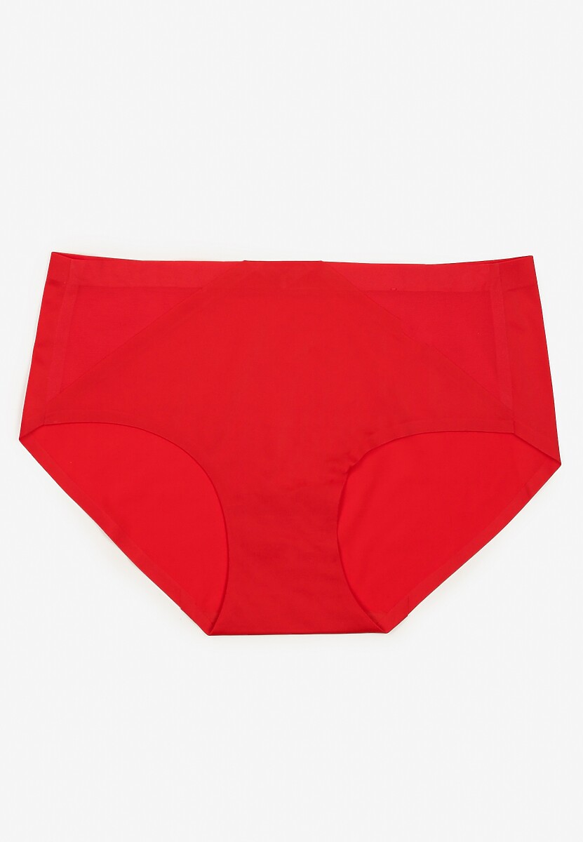 Czerwone Majtki Figi High Waist z Bezszwowym Wykończeniem Kolaniris