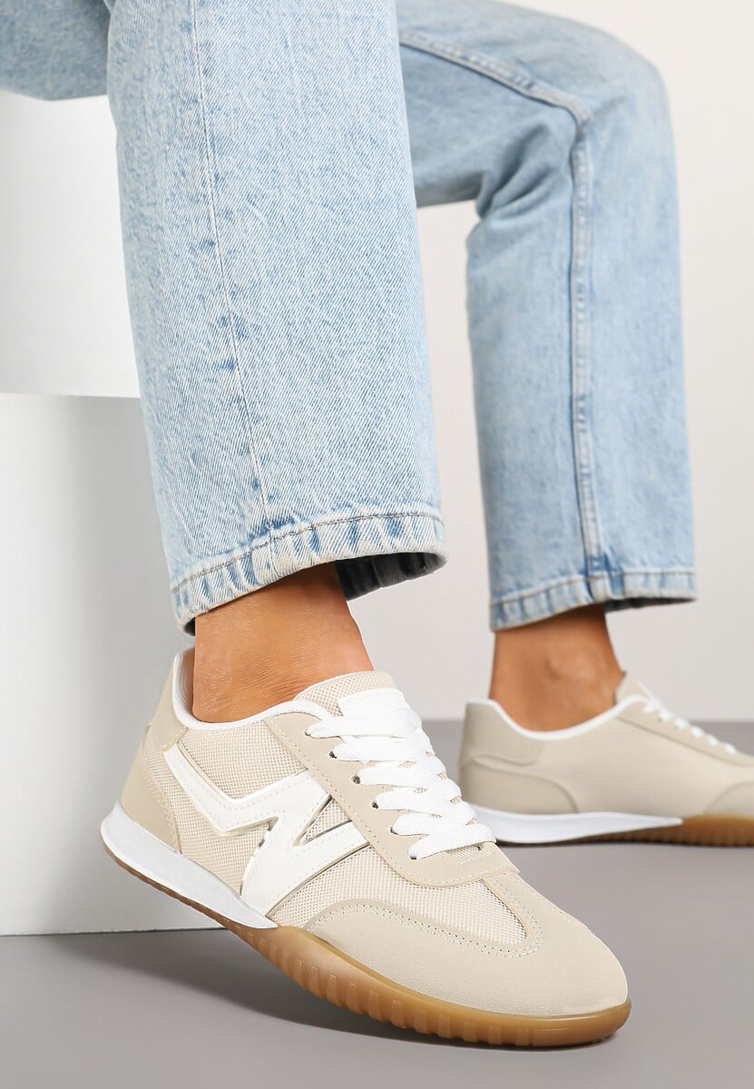 Czerwone Sneakersy Typu Klasyczne Tenisówki Zdobione Przeszyciami Elanioria