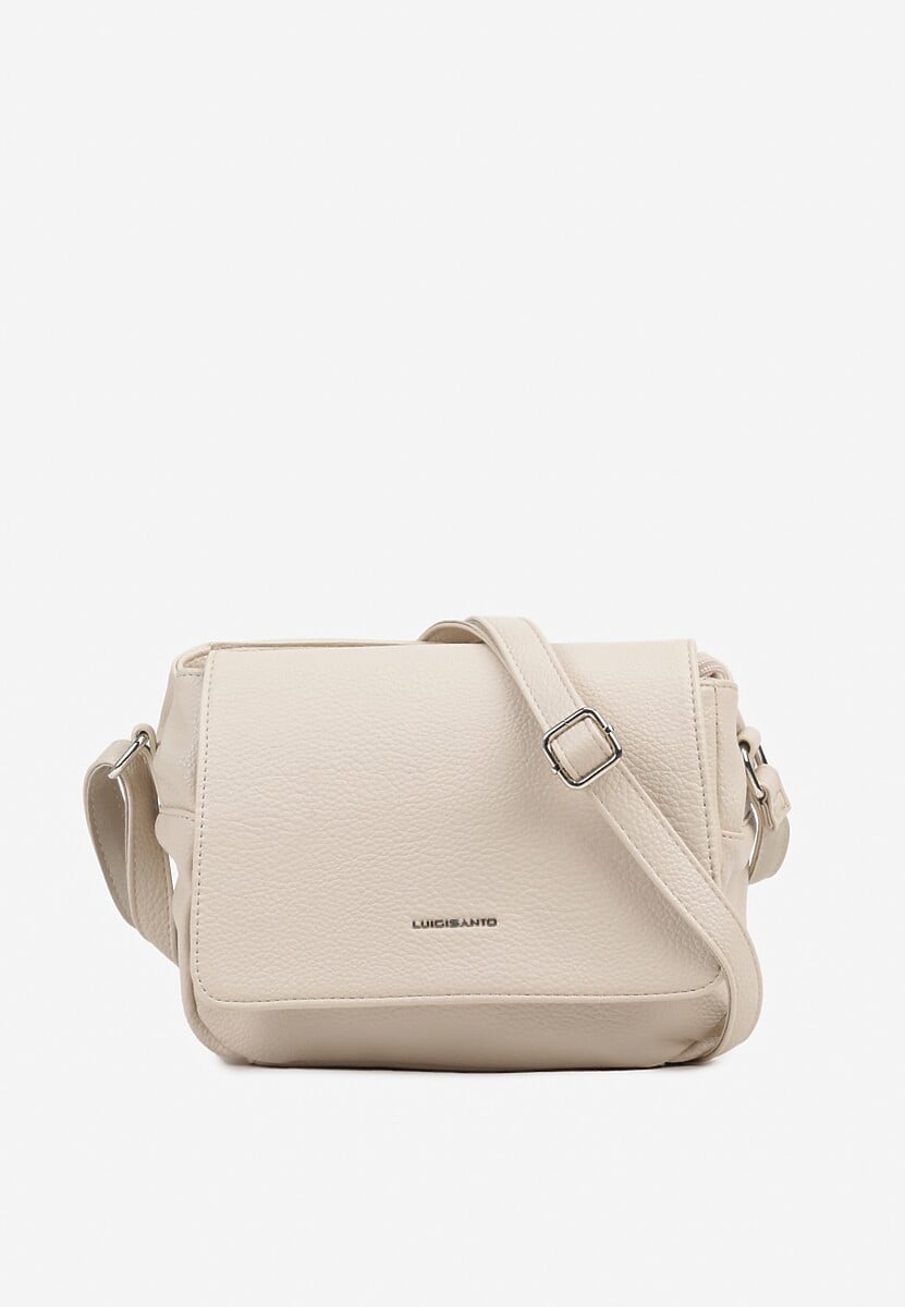 Jasnobeżowa Torebka Ozdobiona Metaliczną Aplikacją Sonarianis