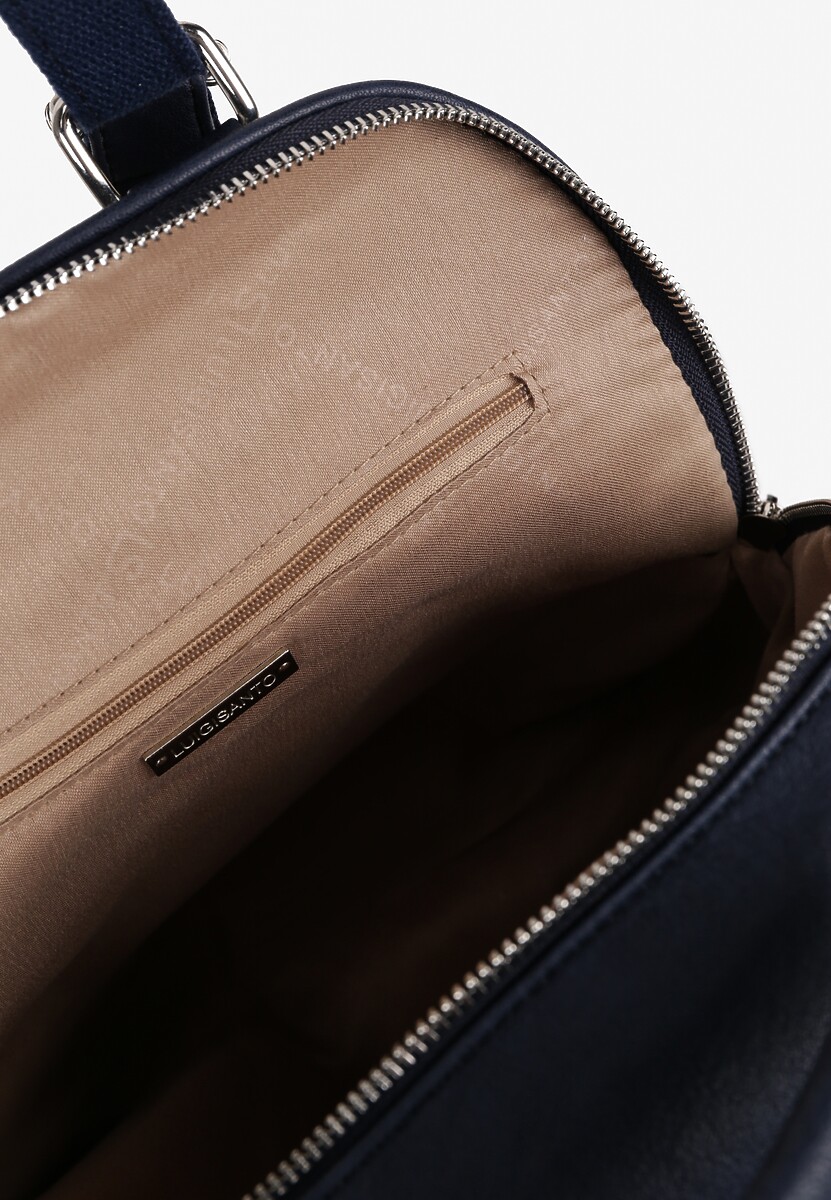 Granatowy Trapezowy Plecak z Dwiema Komorami i Rączką Damilora