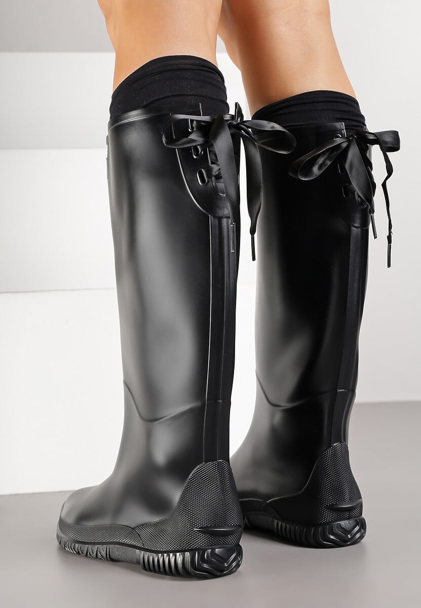 Czarne Kalosze Ozdobione Kokardkami Lorriva