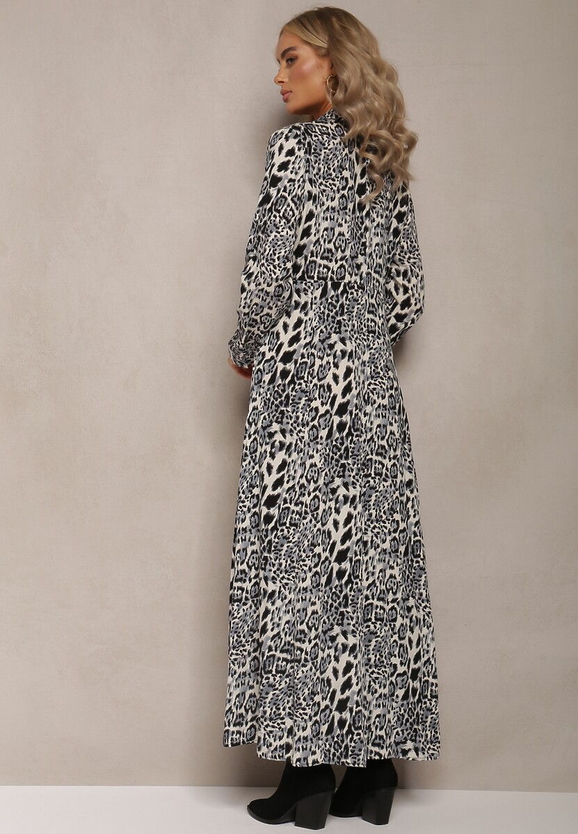 Szaro-Granatowa Sukienka Undihaneh