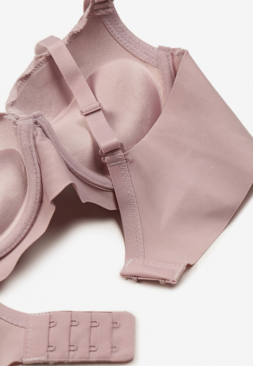 Jasnofioletowy Biustonosz Usztywniony z Efektem Push Up i Małą Zawieszką Juniwia