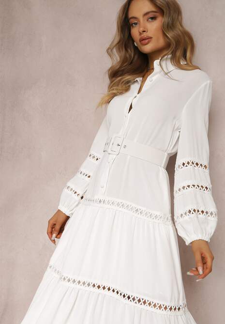 Biała Sukienka Basetes