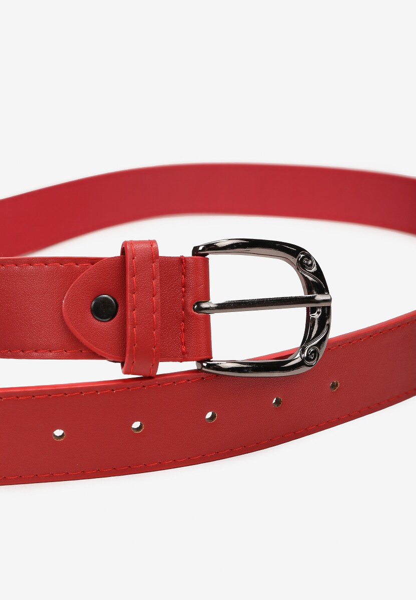 Ciemnobrązowy Pasek z Ekoskóry z Klamerką Fleureti