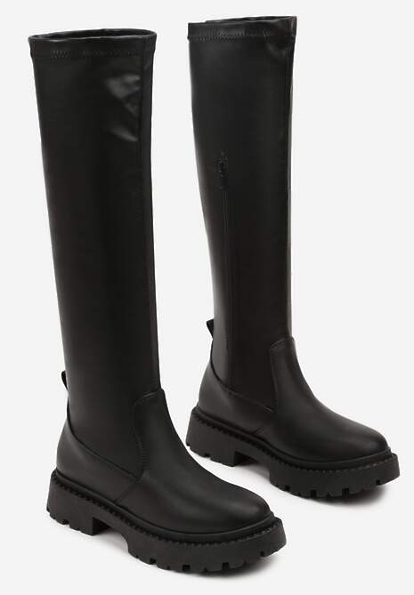 Czarne Kozaki Vices z Przylegającą Cholewką w Klasycznym Stylu Olexina