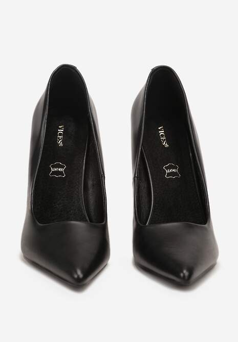 Czarne Szpilki Vices z Wkładką ze Skóry Naturalnej Mivika