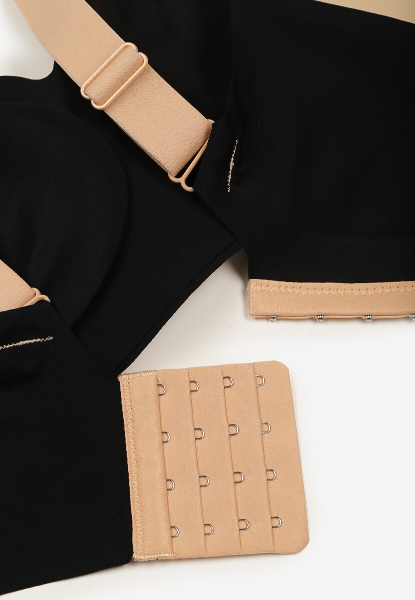 Czarny Biustonosz z Zapięciem na Haftki Oledis