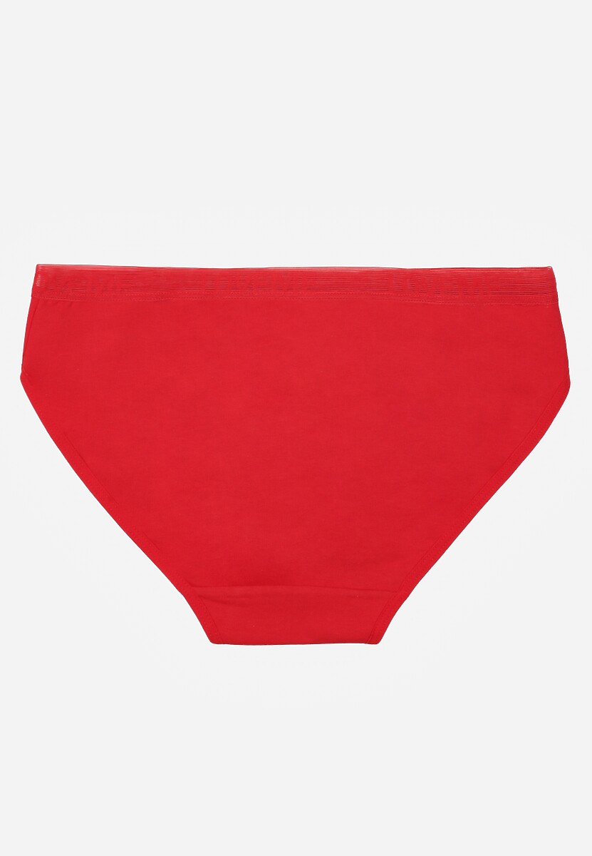 Czerwone Majtki Figi z Bawełny z Napisem Love Adririn