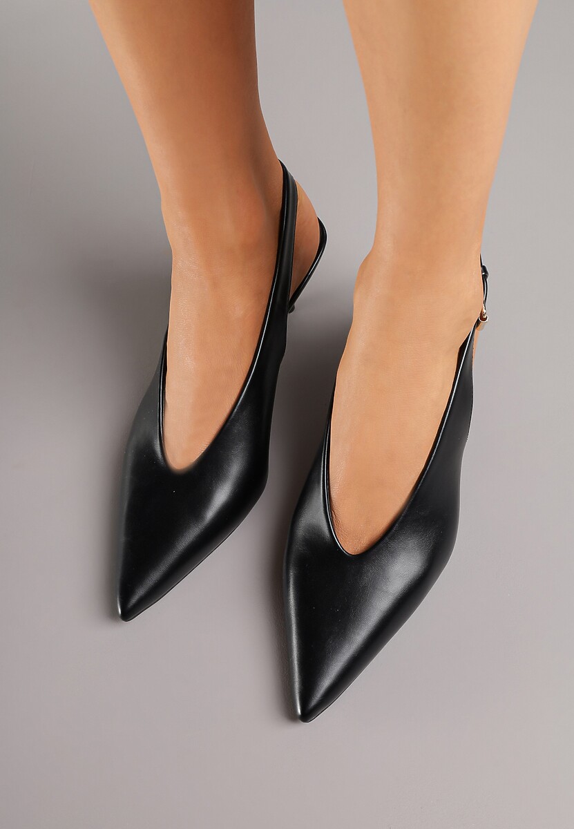 Czarne Czółenka Typu Slingback na Szpilce Latinea