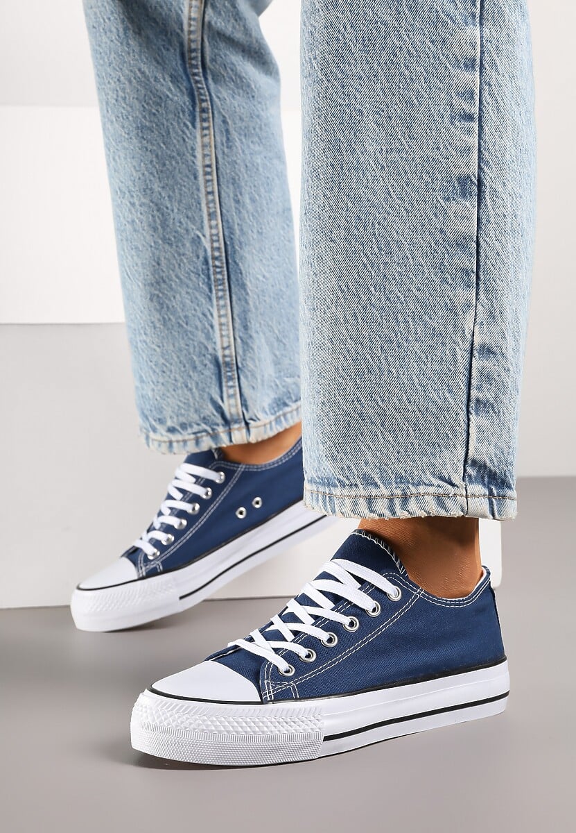 Granatowe Klasyczne Trampki Przed Kostkę Xarosa