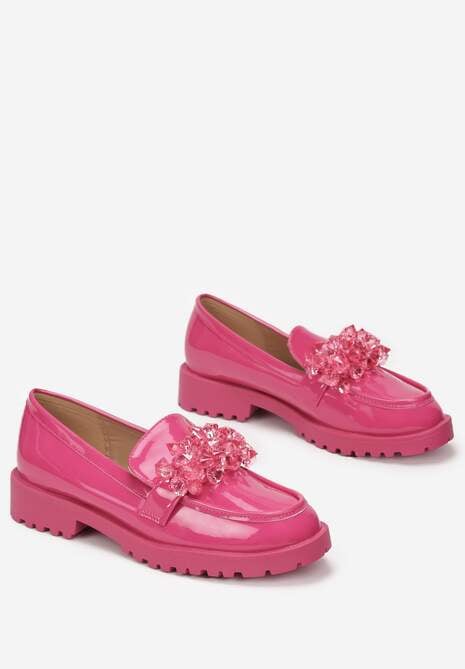 Fuksjowe Mokasyny z Wkładką ze Skóry Naturalnej Kanaya