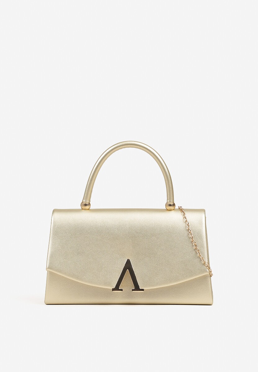 Biała Torebka Kopertówka do Ręki i na Łańcuszku Zdobiona Aplikacją Nonalie