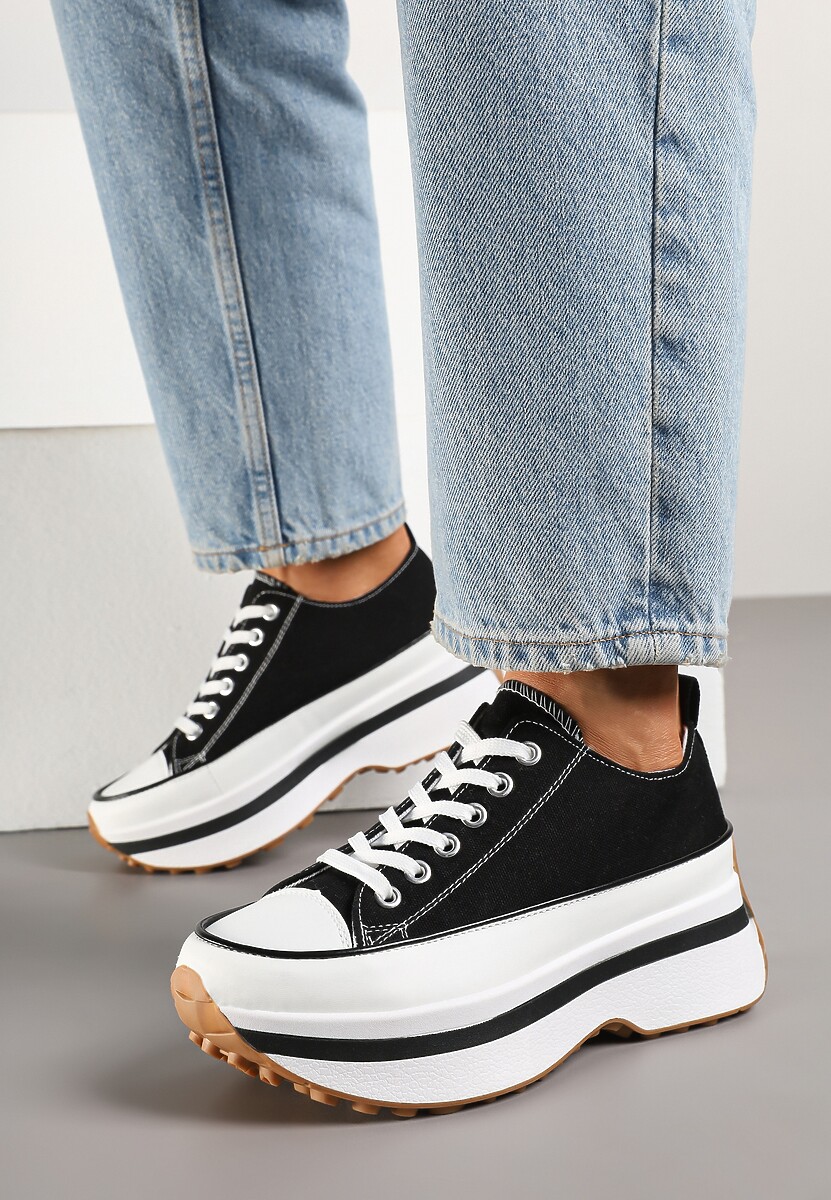 Białe Trampki na Platformie pod Kostkę Faloniela