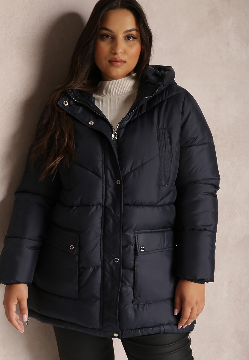 Granatowa Kurtka Pikowana Sabrino