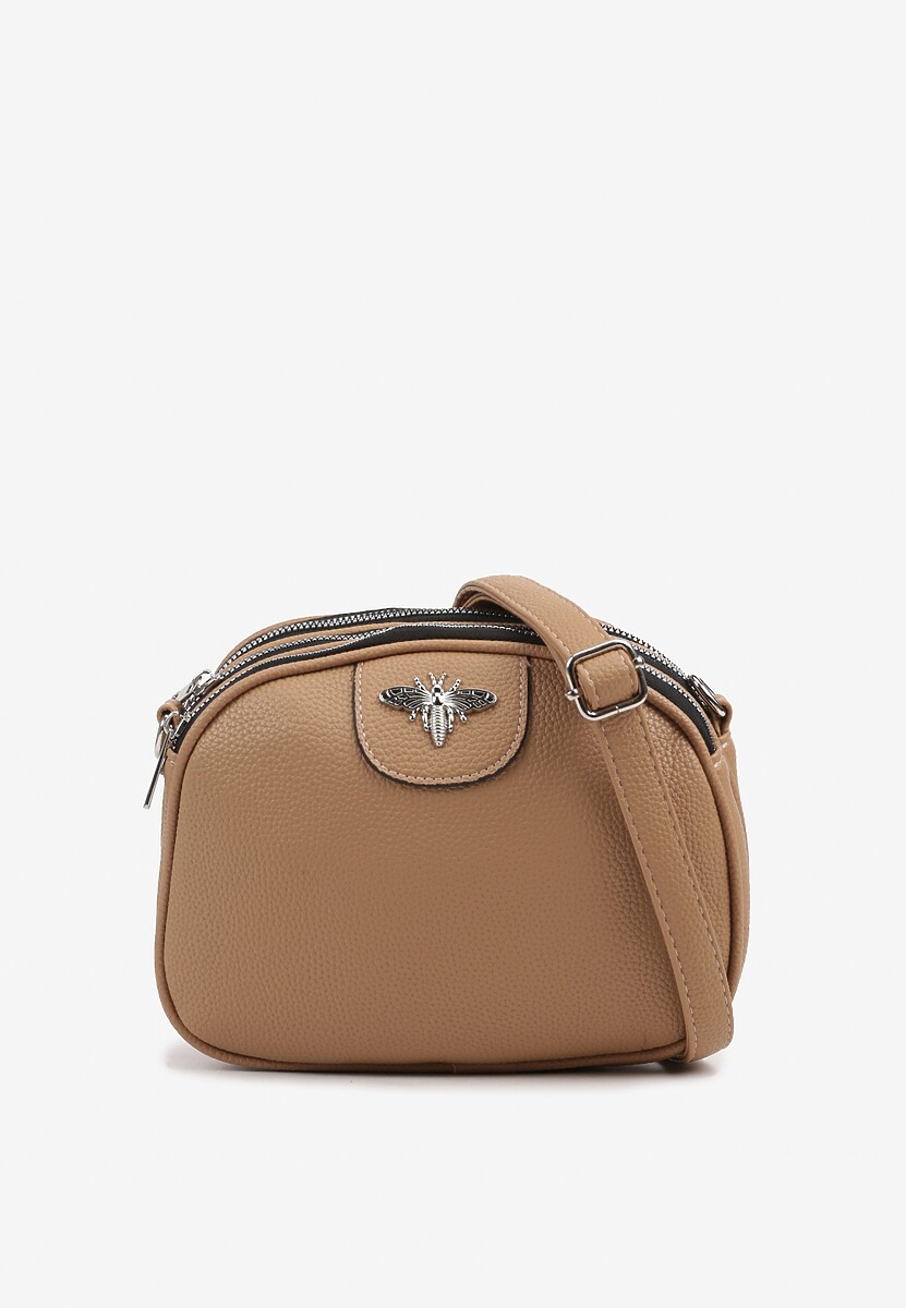 Brązowa Torebka Ozdobiona Metaliczną Aplikacją Nanowena