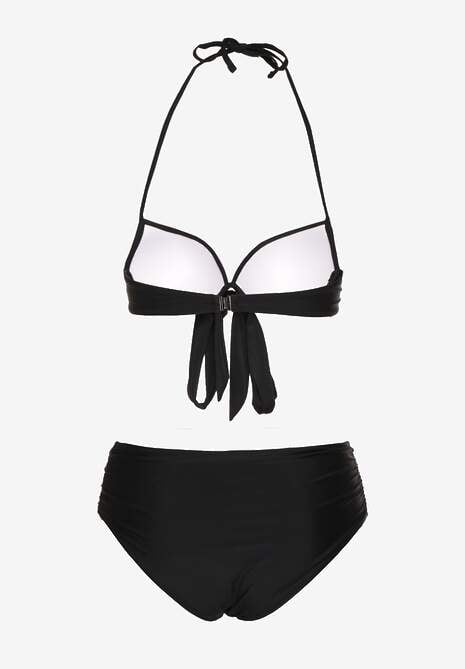 Czarne Bikini Wiązany Biustonosz i Majtki Typu Figi Fevarelia