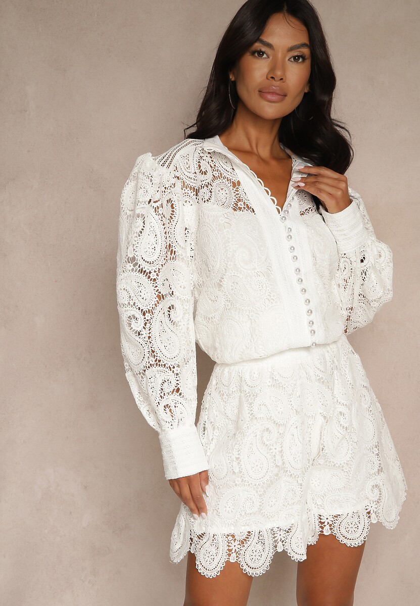 Czarny Ażurowy Komplet z Bawełną Szorty i Koszula Zerolina