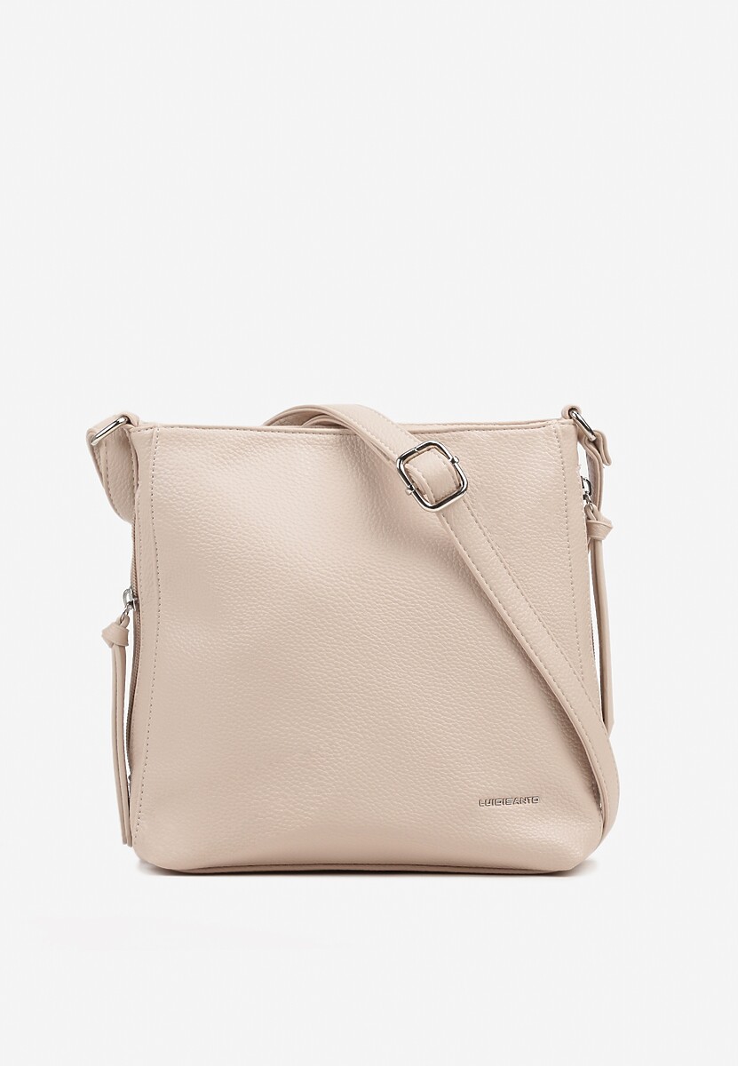 Ciemnobeżowa Trapezowa Torebka Listonoszka na Regulowanym Pasku Damivie