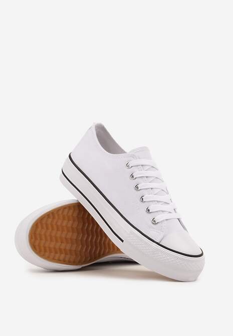 Biało-Czarne Trampki Vices na Platformie z Niską Cholewką Tiloria