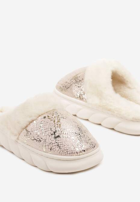 Różowe Kapcie Vices na Piankowej Podeszwie Zdobione Futrem Eleadraea