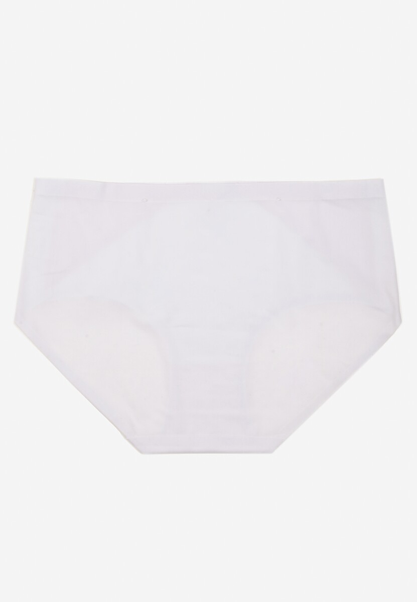 Białe Majtki Figi High Waist z Bezszwowym Wykończeniem Kolaniris