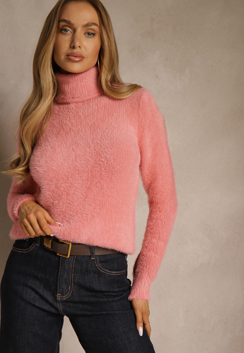 Różowy Golf Wełniany Kedrindas