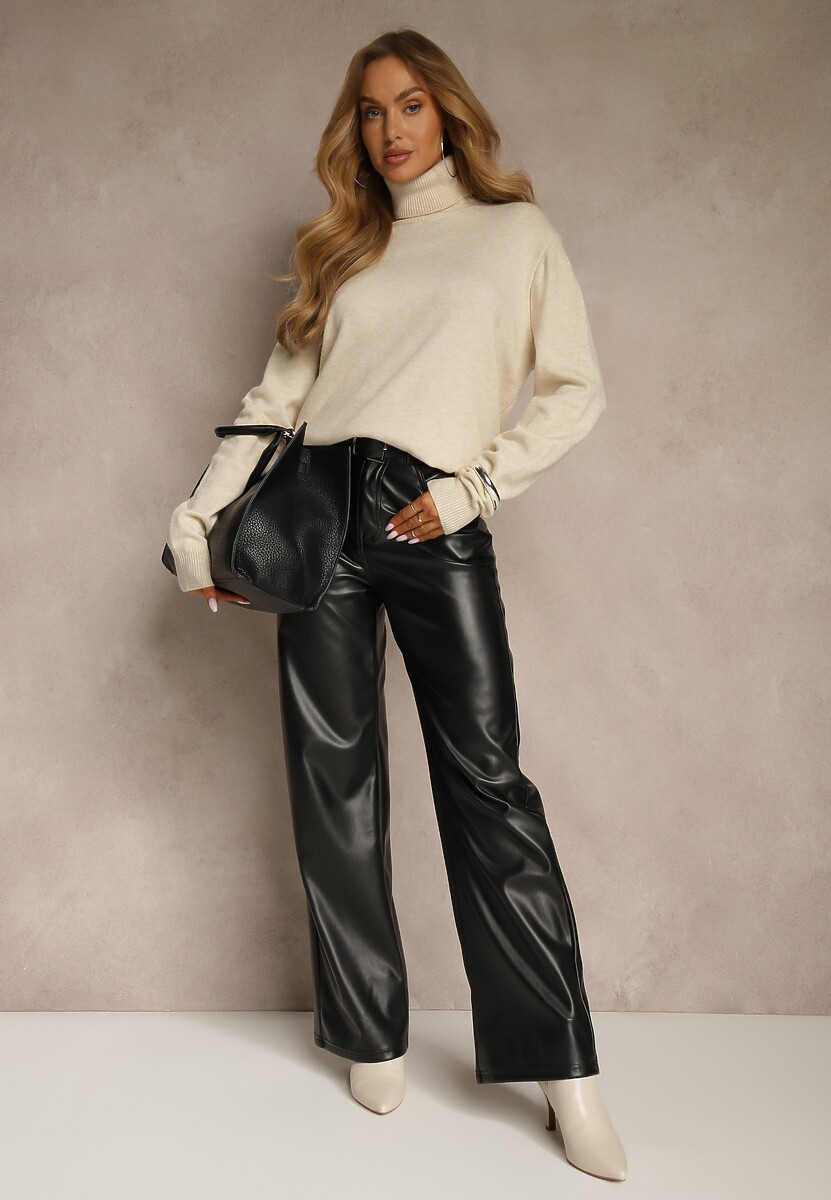 Jasnobeżowy Casualowy Golf z Bawełną i Wełną Reillisa