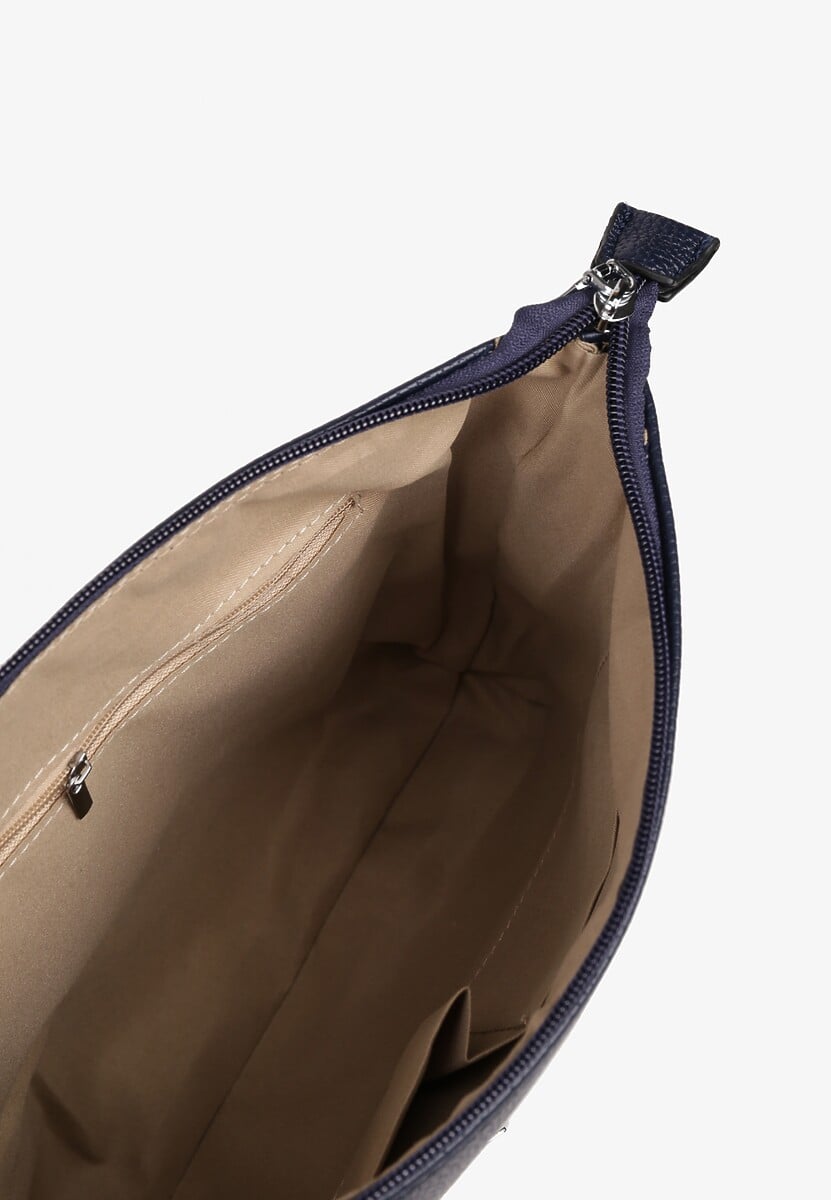 Granatowa Torebka z Suwakami na Regulowanym Pasku Malovia