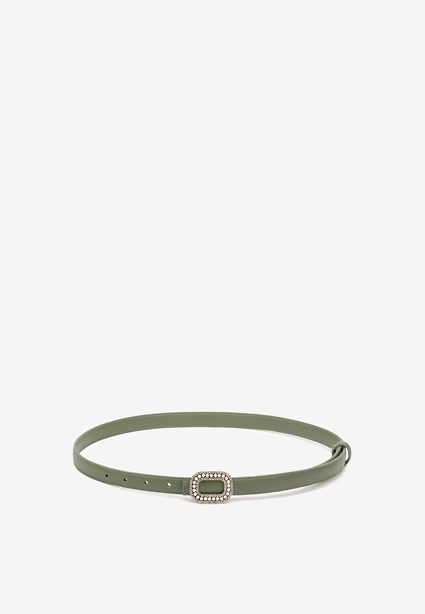 Beżowy Pasek Ozdobiony Metaliczną Klamrą Qitanea