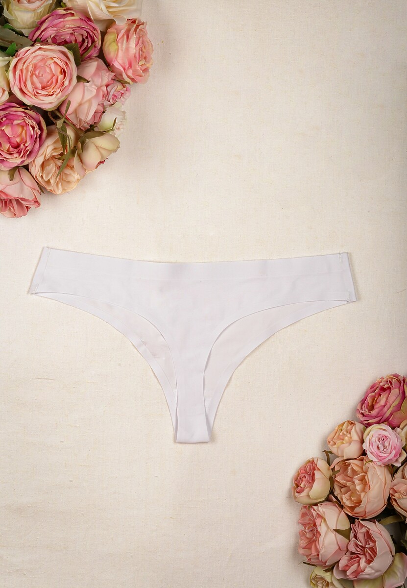 Białe Majtki Tangi Low Waist Zaqueline