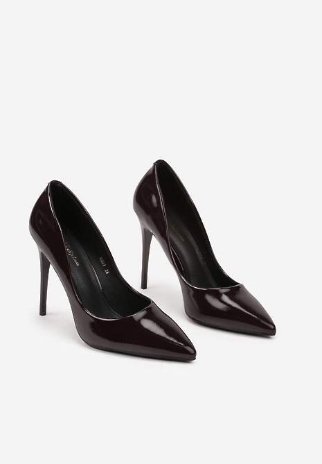 Bordowe Szpilki Lakierowane w Klasycznym Stylu Raison
