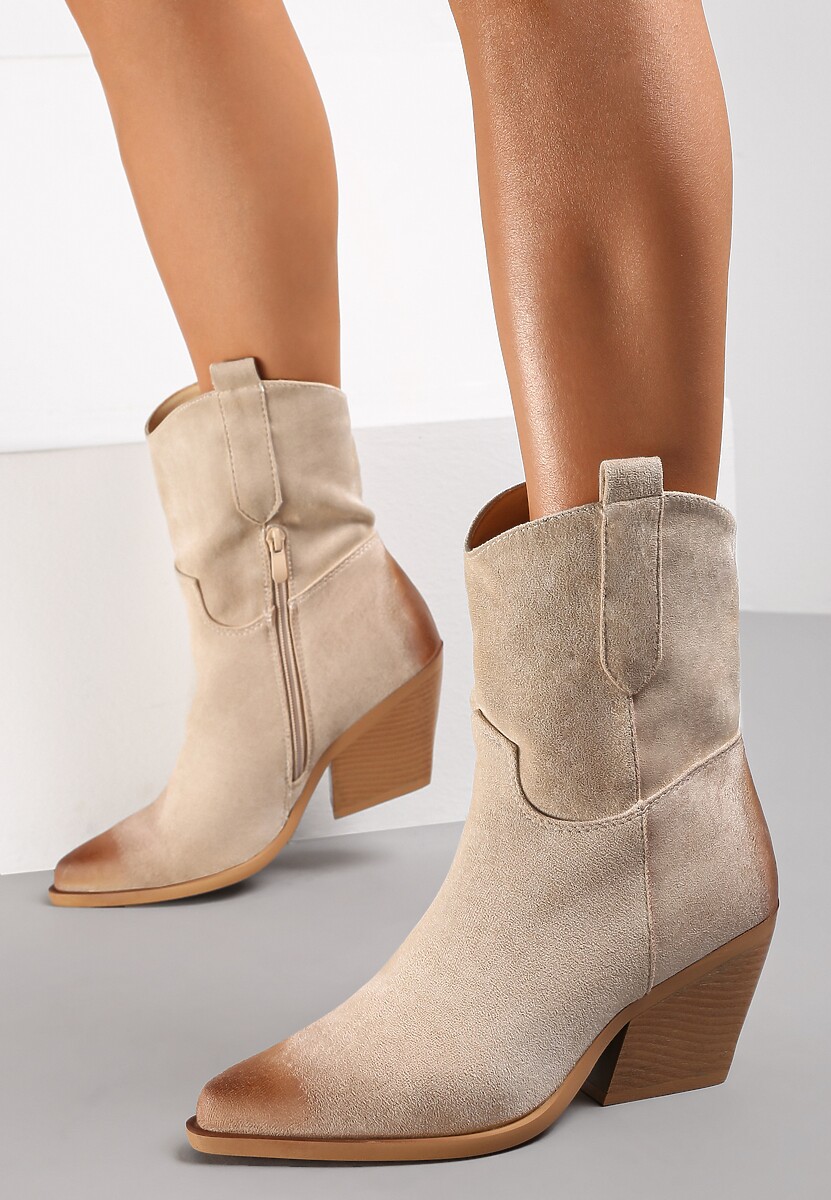 Beżowe Botki Mico