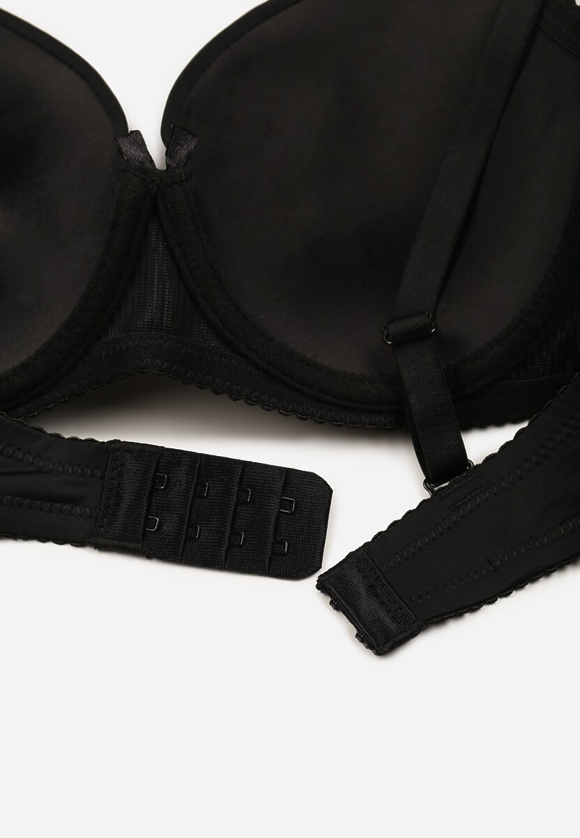 Czarny Gładki Biustonosz o Klasycznym Fasonie Arriethia