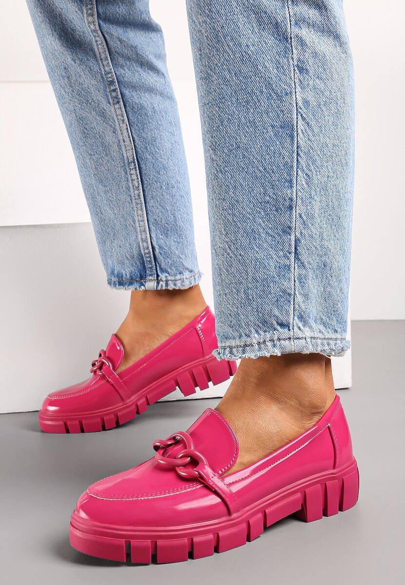 Fuksjowe Mokasyny ze Skórzaną Wkładką Iphiasne