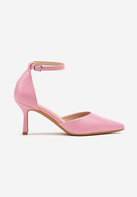 Różowe Czółenka Vices na Szpilkowym Obcasie z Noskiem w Szpic i Sprzączką Ulandorea