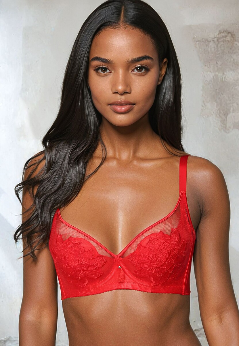 Czarny Biustonosz z Transparentnymi Wstawkami i Regulowanymi Ramiączkami Zetida