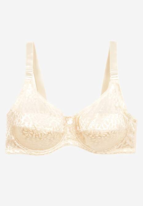 Jasnobeżowy Biustonosz Koronkowy z Usztywnieniem i Regulowanymi Ramiączkami Lurefia