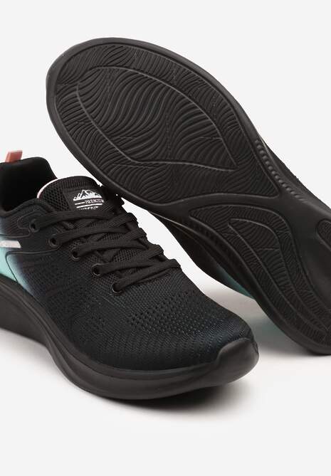 Czarno-Miętowe Buty Sportowe z Efektem Ombre na Podeszwie z Pianki Elanielia
