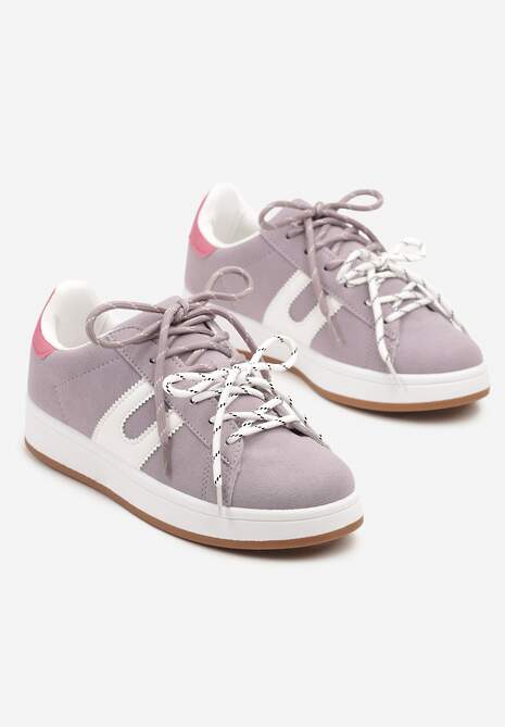 Fioletowe Sneakersy Ozdobione Geometrycznym Motywem Telindrela