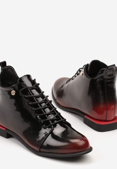 Czarno-Czerwone Botki Trzewiki Lakierowane Vices Jovilie